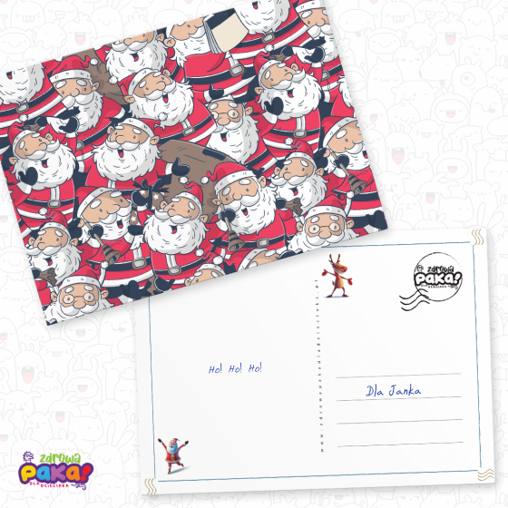Kartka z Mikołajem A6 do paczki świątecznej | Dedykacja dla dziecka