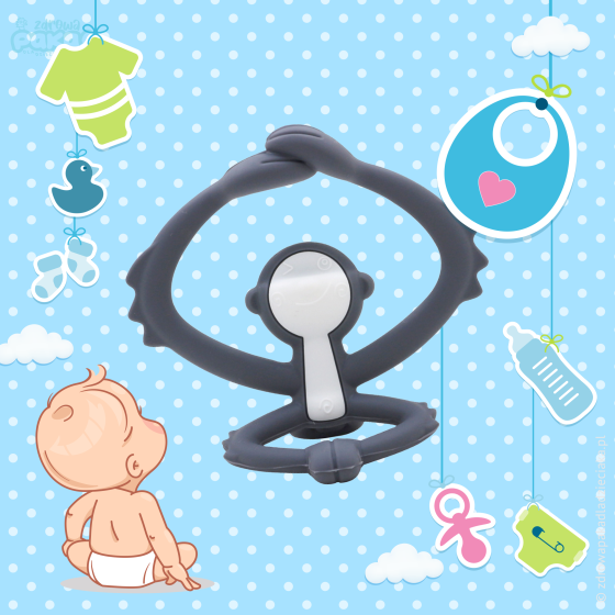 Gryzak Mombella Monkey – silikonowy gryzak sensoryczny dla niemowląt