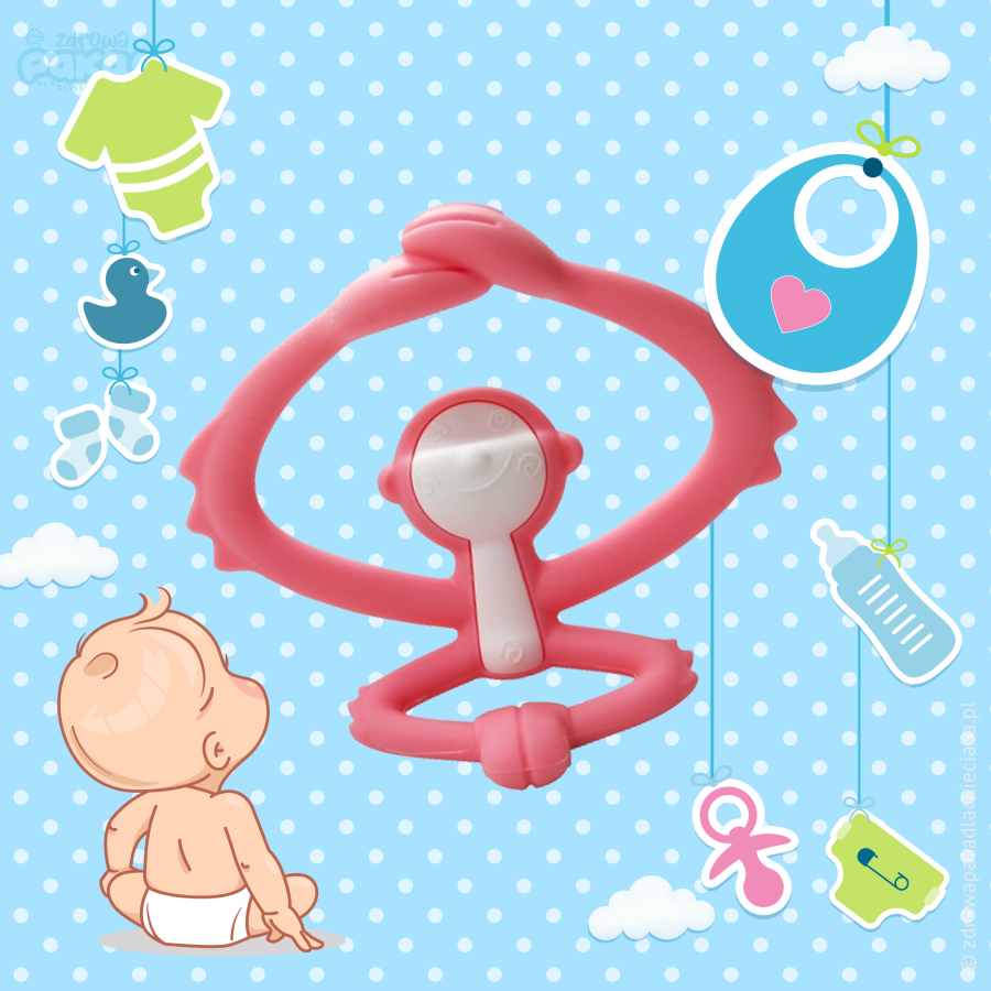 Gryzak Mombella Monkey – silikonowy gryzak sensoryczny dla niemowląt Gryzak Mombella Monkey – silikonowy gryzak sensoryczny dla niemowląt