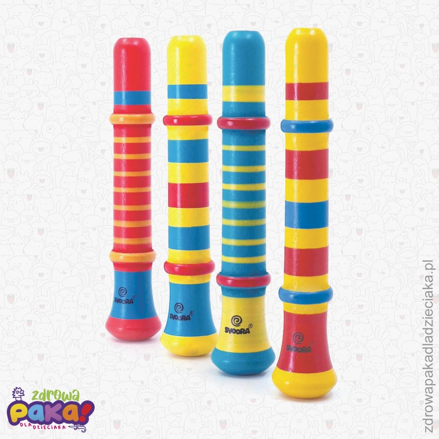 Drewniany gwizdek – zabawka dźwiękowa | wzór losowy | SVOORA