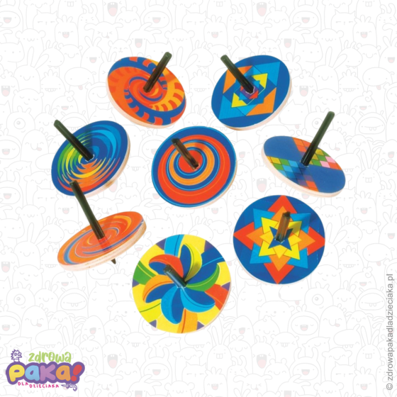 Bączek tęczowe koła – drewniana zabawka zręcznościowa | wzór losowy |