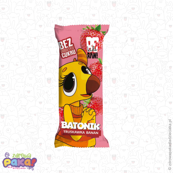 Baton truskawka–banan 25g | bez cukru – BeRAW Purella Kids