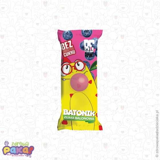 Baton guma balonowa 25g | bez cukru – BeRAW Purella Kids