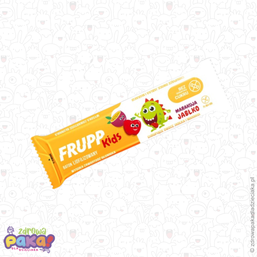 Baton liofilizowany jabłko & marakuja bez dodatku cukru 9 g | Frupp