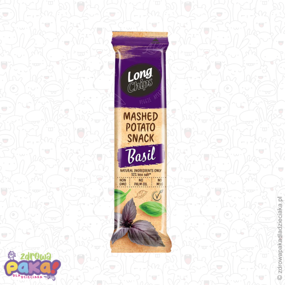 Chipsy ziemniaczane bazylia BIO 75g | bez dodatku cukru – Long Chips
