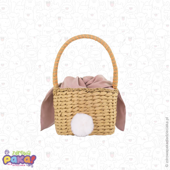 Koszyk wielkanocny dla dzieci Króliczek 28 cm | PartyDeco