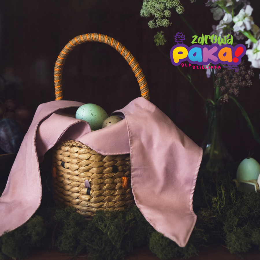 Koszyk wielkanocny dla dzieci Króliczek 28 cm | PartyDeco