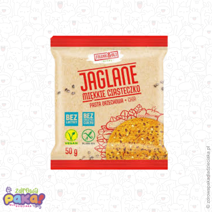 Ciasteczko z pastą orzechową i Chia, BEZ DODATKU CUKRU BEZ GLUTENU BEZ LAKTOZY 50g, FRANK&OLI Ciasteczko z pastą orzechową i Chia, BEZ DODATKU CUKRU BEZ GLUTENU BEZ LAKTOZY 50g, FRANK&OLI