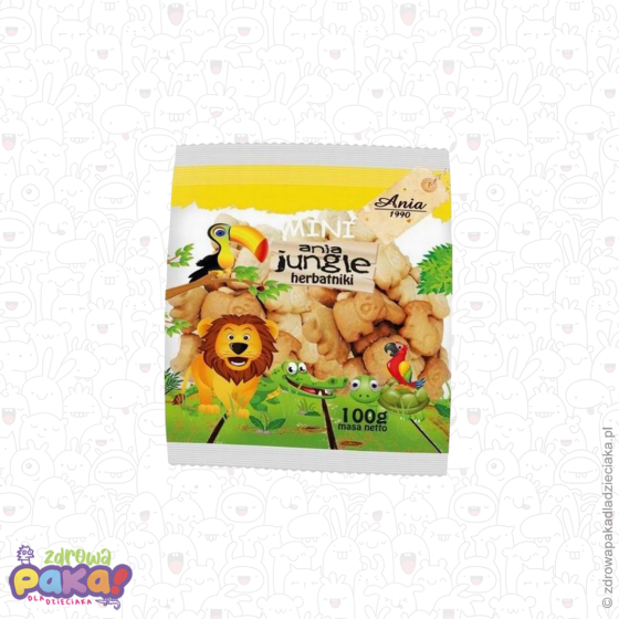 Herbatniki Mini Jungle ZWIERZĄTKA bez dodatku cukru 100 g | Ania