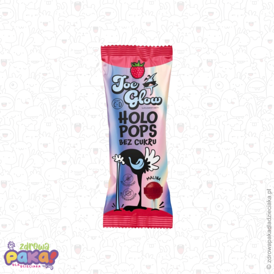 Lizak kulka bez cukru o smaku malinowym 8g, HOLOPOPS