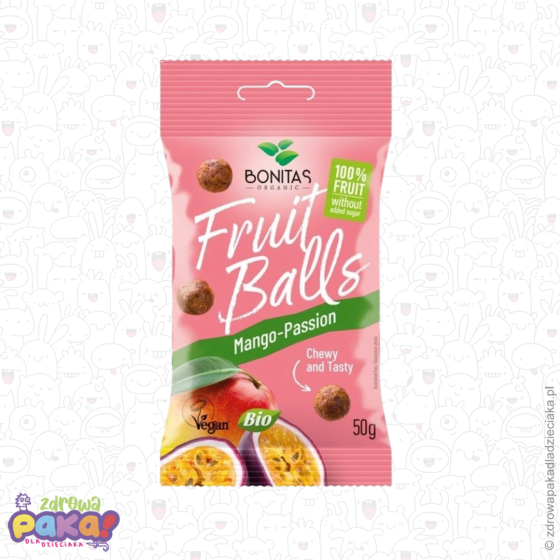 Kulki owocowe z mango i marakują BIO 50 g, BONITAS