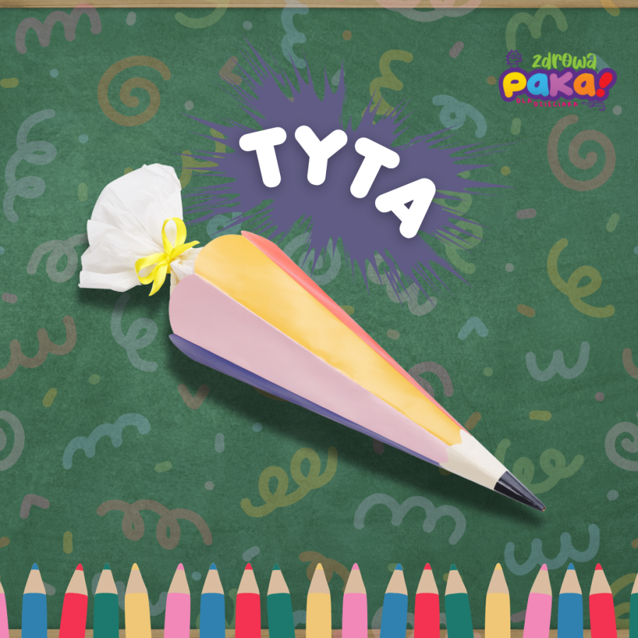 Rożek TYTA Kredka – zestaw słodyczy dla dzieci na pasowanie i rok szko