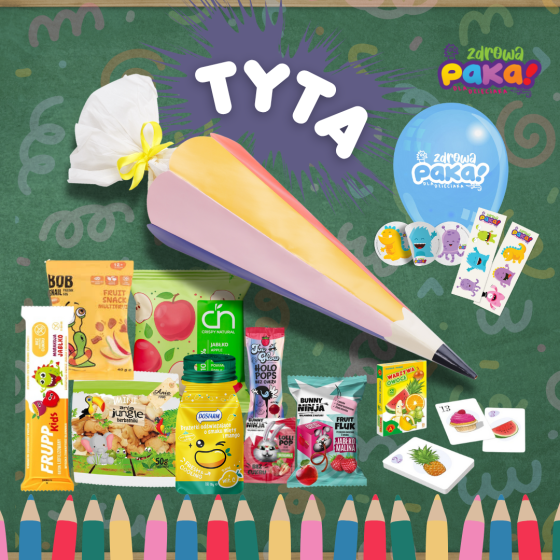 Rożek TYTA Kredka – zestaw słodyczy dla dzieci na pasowanie i rok szko