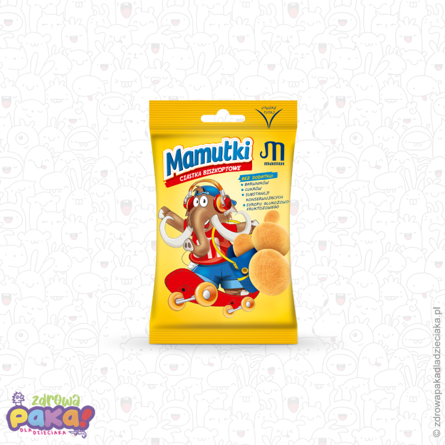 Mamutki ciastka biszkoptowe bez dodatku cukru 20 g | MAMUT