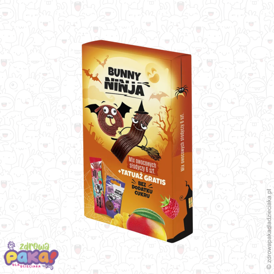 Bunny Ninja Halloween – mix owocowych słodyczy z tatuażami gratis 93 g
