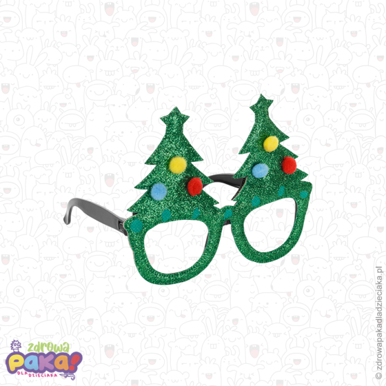 Okulary Świąteczne „Choinki” PartyDeco 🎄 | Gadżety i upominki bożonar