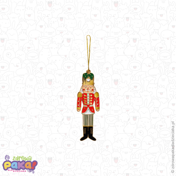 Metalowa zawieszka Dziadek do orzechów 10×3 cm | PartyDeco