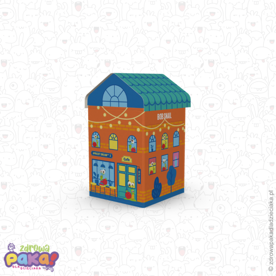 Zestaw Domek Bob Snail – owocowe przekąski w metalowej puszce 384 g