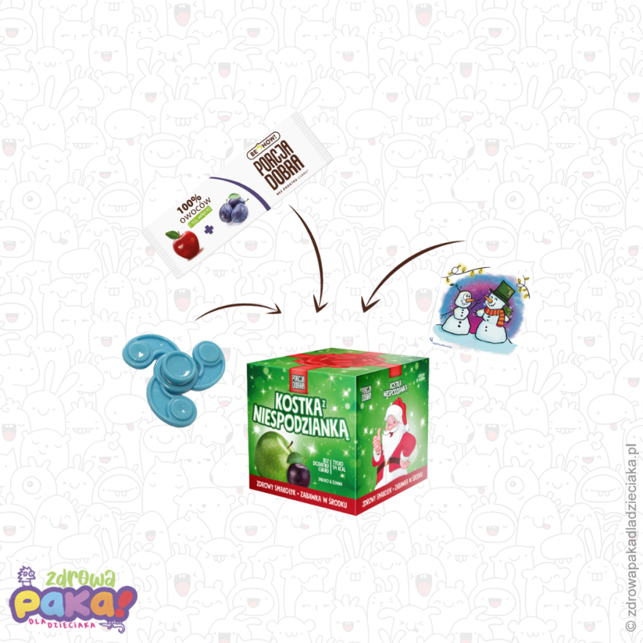 Kostka świąteczna jabłkowo-śliwkowa | Porcja Dobra | zdrowa przekąska