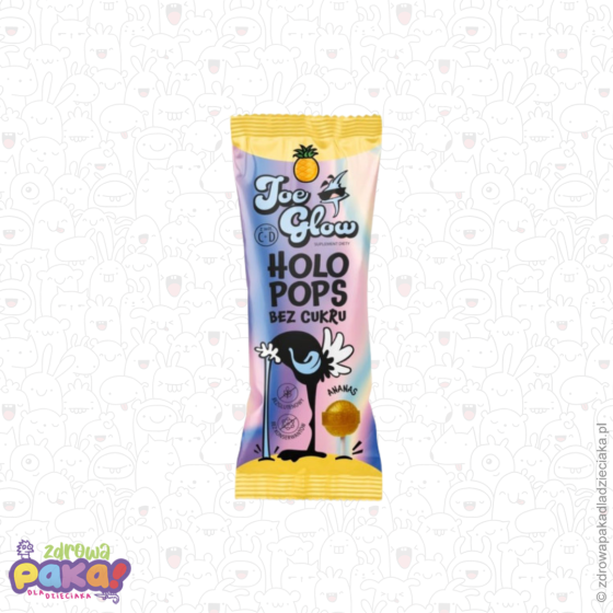 HOLOPOPS lizak bez cukru o smaku ananasowym z witaminą C i D – JOE GLO