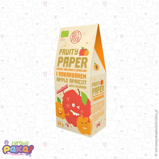 "Bio Papier Owocowy Jabłko z Morelami i Rabarbarem 25 g – bez dodatku