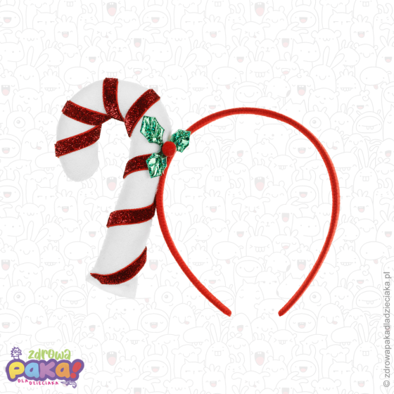 Opaska świąteczna Laska Cukrowa 18,5×15,5 cm | PartyDeco