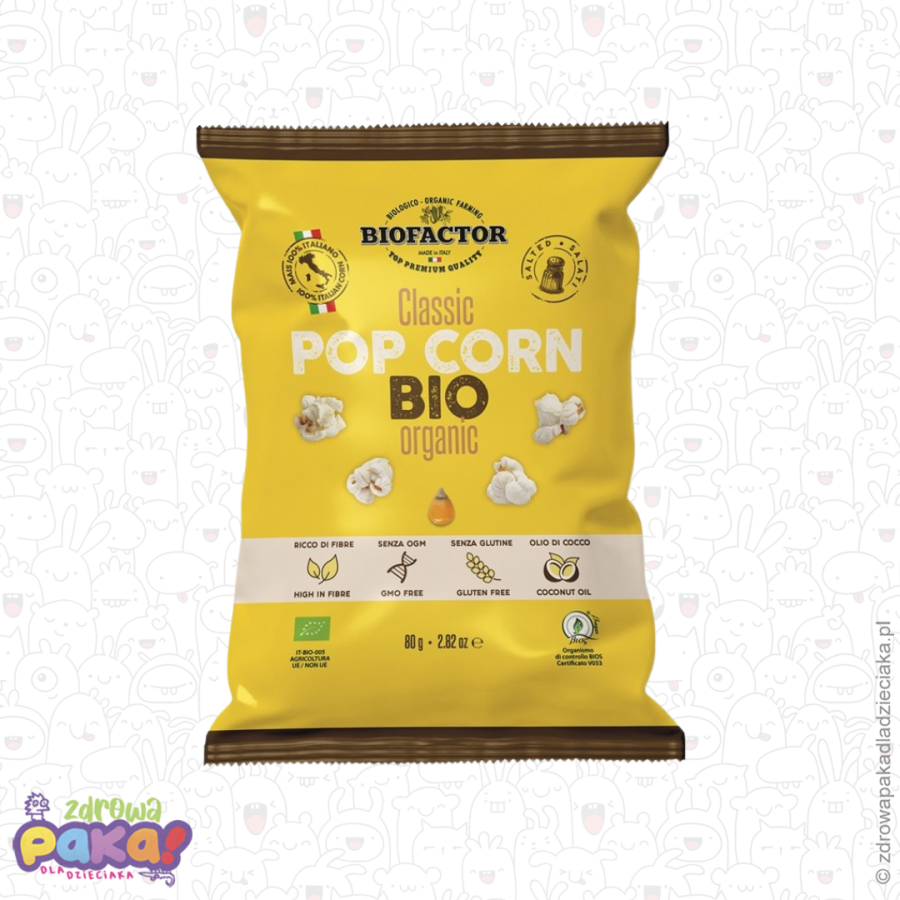 Popcorn ekologiczny z solą bezglutenowy 80 g | BIO