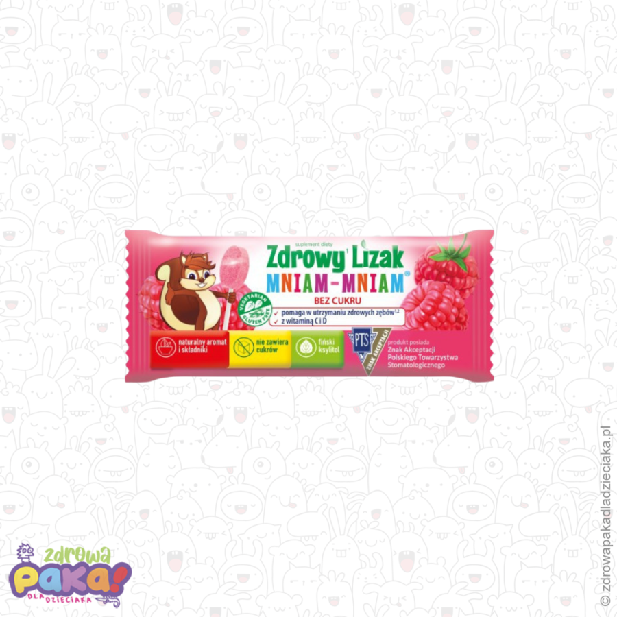 Zdrowy Lizak malinowy 6 g | suplement diety z ksylitolem
