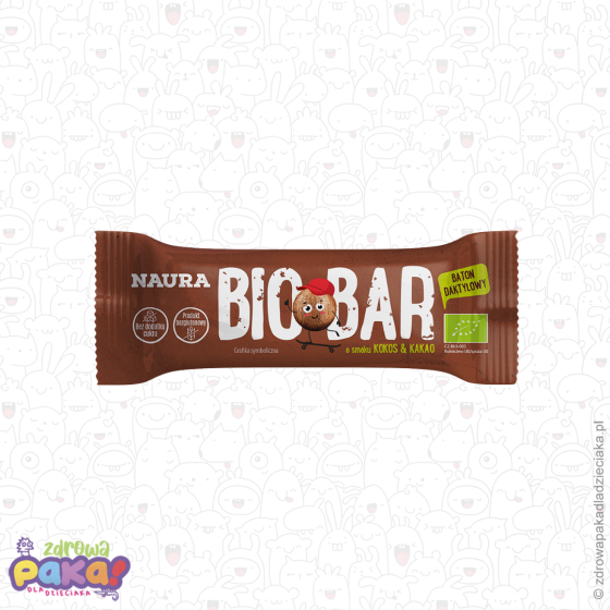 Baton kakao & kokos BIO bez glutenu 35 g | Naura