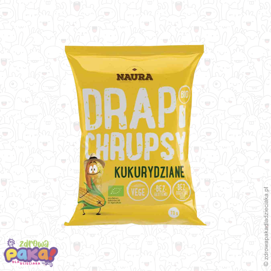 Chrupki kukurydziane naturalne BIO bezglutenowe 70 g | Drapi Chrupsy