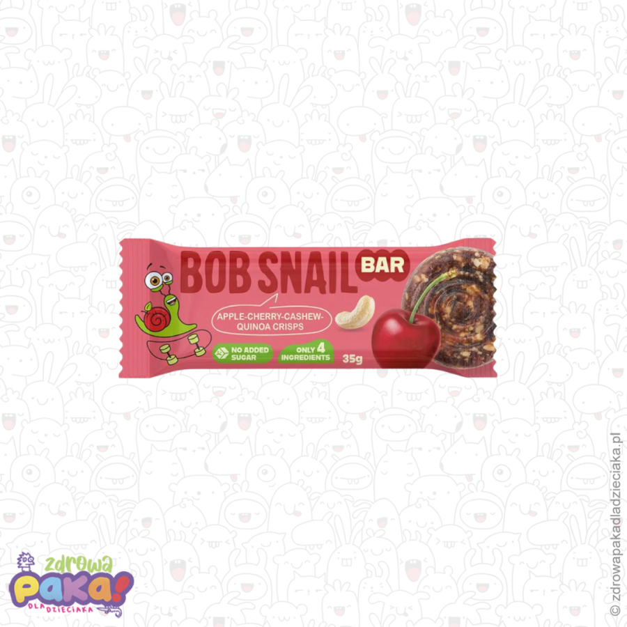 Baton owocowo-orzechowy jabłko wiśnia 35 g Bob Snail | bez dodatku cuk