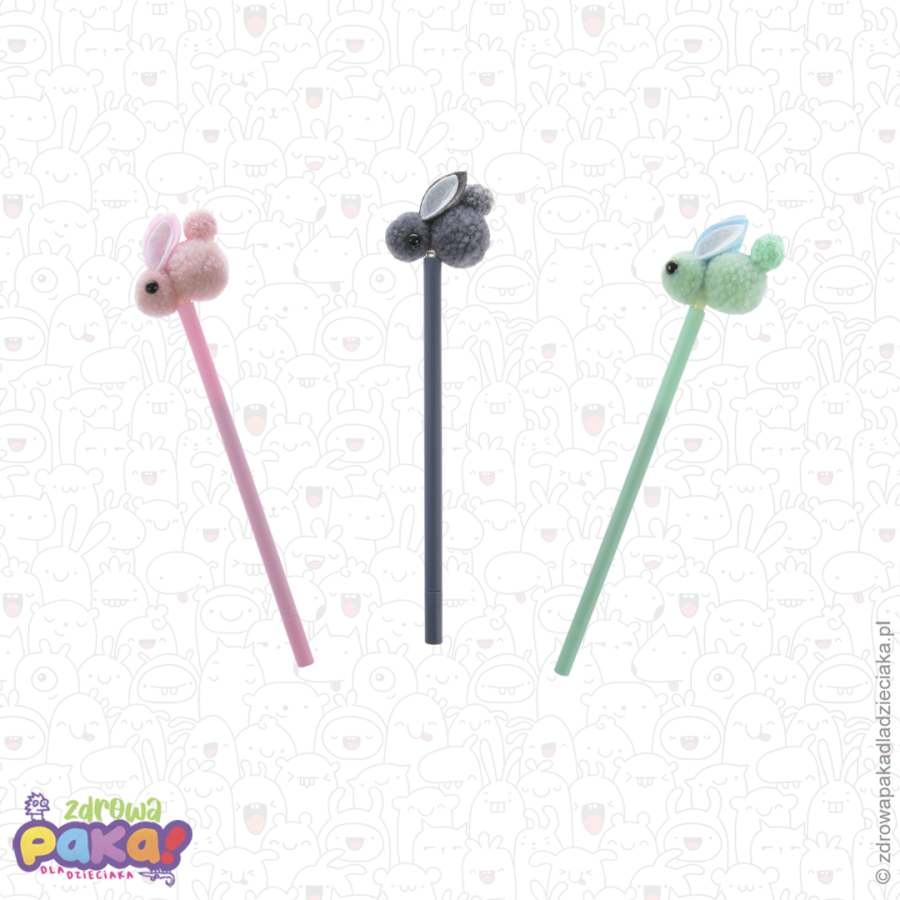 Długopis puchaty zajączek | losowy kolor | gadżet dla dzieci Arpex