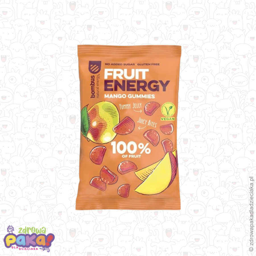 Żelki owocowe jabłko mango bez dodatku cukru 35 g | Bombus