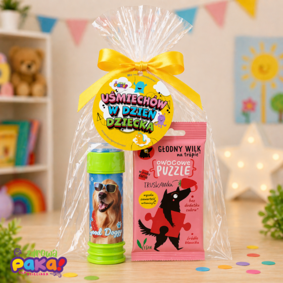 Upominek dla dzieci na Dzień Dziecka – bańki i przekąska