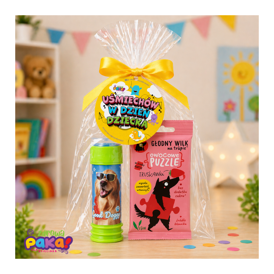 Upominek dla dzieci na Dzień Dziecka – bańki i przekąska