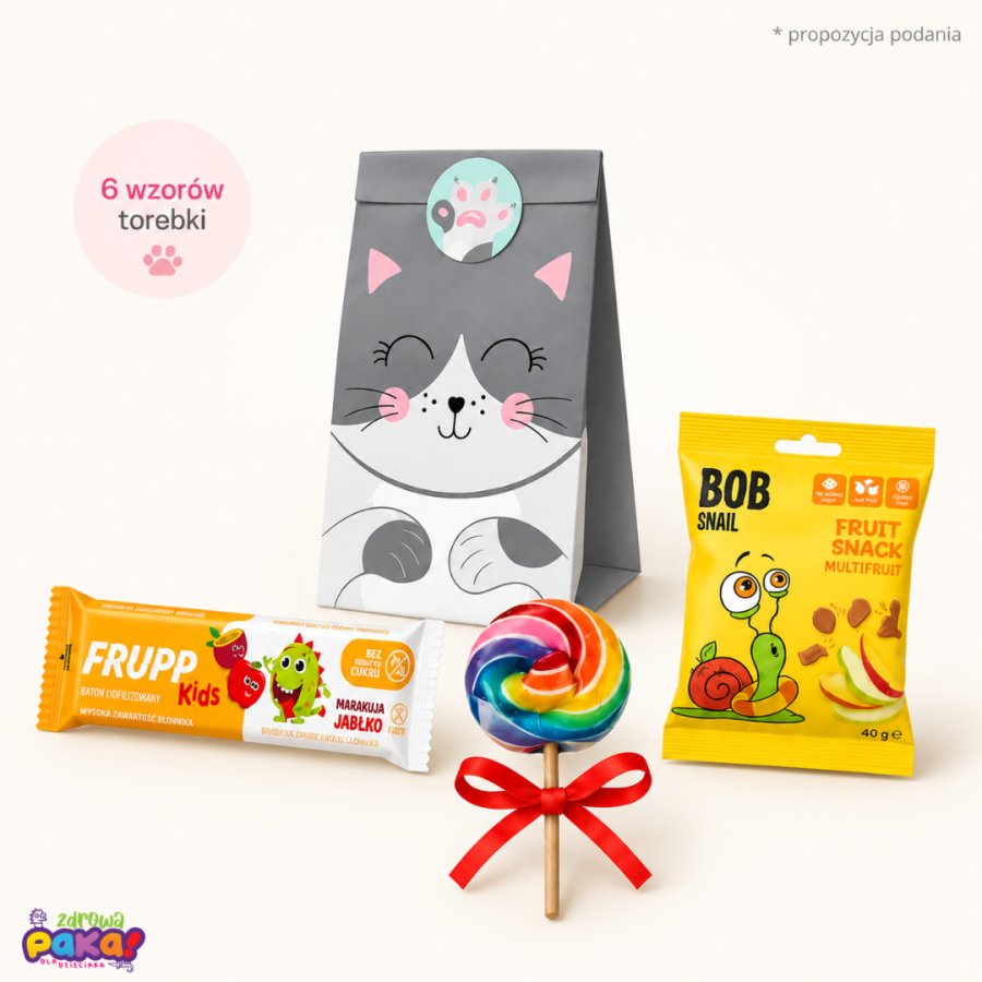Mini Upominek dla Dzieci w Kociej Torebce | Urodziny, Przedszkole, Szk