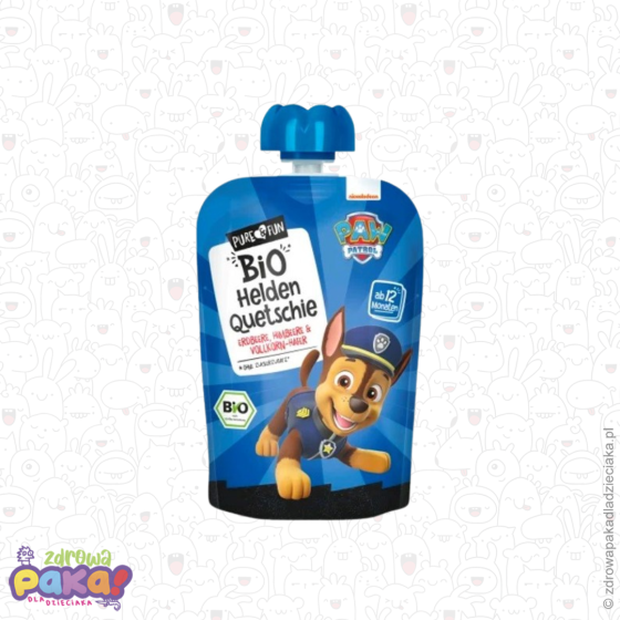 Przecier Truskawka Malina z Owsem BIO 100 g | Psi Patrol Chase | HEJO!