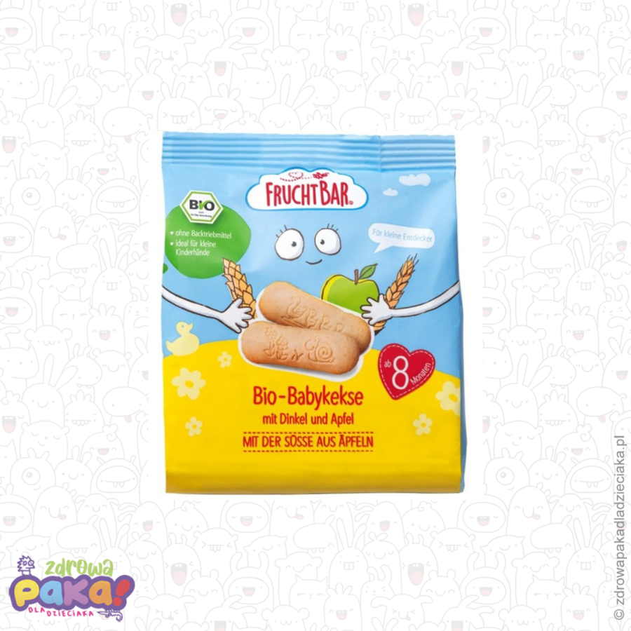 Ciasteczka Orkiszowo-Pszenne Jabłkowe BIO 100 g | FruchtBar