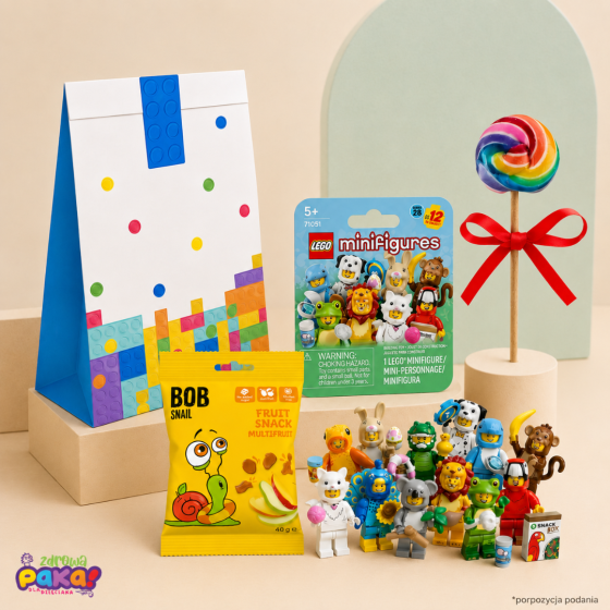 Upominek LEGO® dla Dzieci | Minifigurka i Słodycze Bez Dodatku Cukru