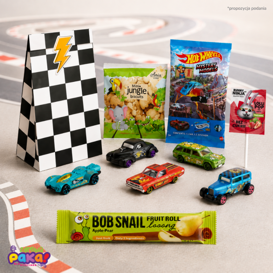Upominek Hot Wheels® dla Dzieci | Samochodzik i Słodycze Bez Dodatku C