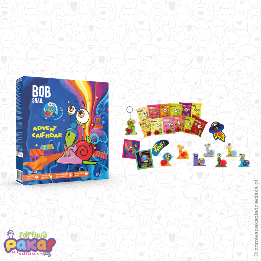 Kalendarz adwentowy bez dodatku cukru 117 g | Bob Snail